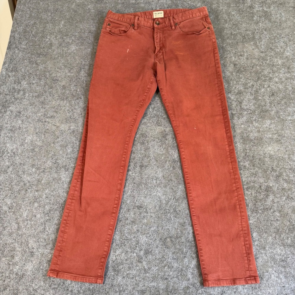 Todd Snyder Jeans Mens 32x34 Slim Fit Stretch 5-Pocket Jeans Burnt Orange Rust